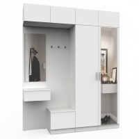 Набор мебели для прихожей "Марсель-211" МР 01-211 В2490 Ш2000 Г420 (ЛДСП Белый премиум)